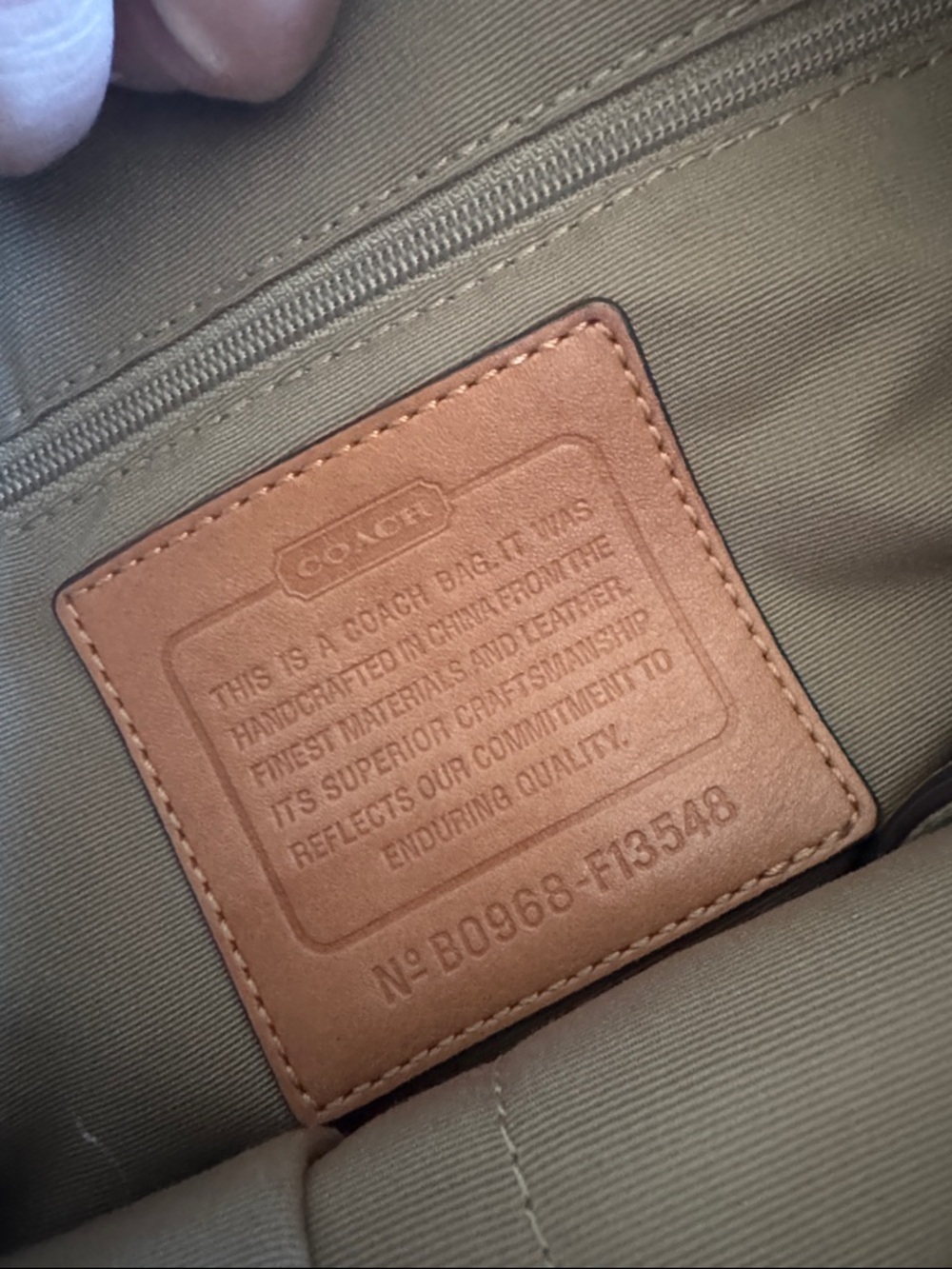 Coach Two-Tone Signature Canvas Tote in Khaki and Chalk - Picture 3 of 3